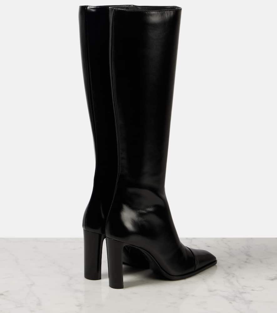 Saint Laurent Venetia 95 leather knee-high boots