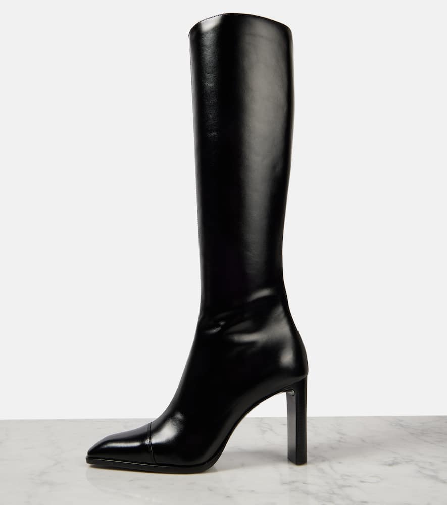 Saint Laurent Venetia 95 leather knee-high boots