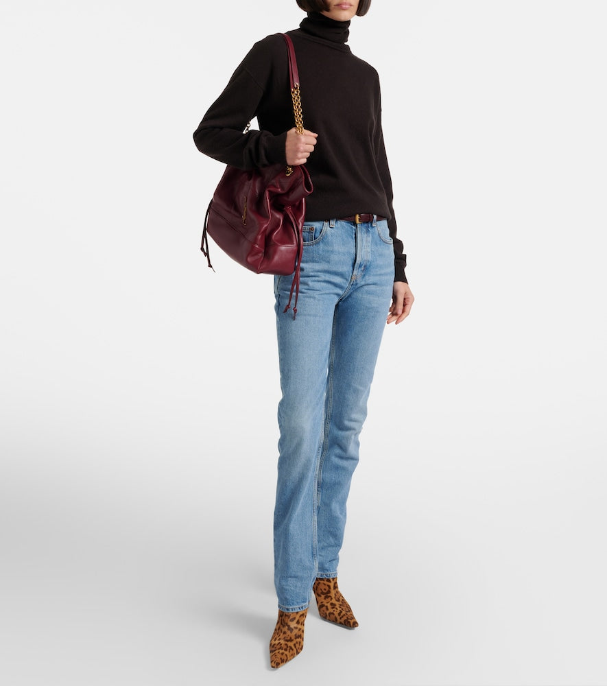 Saint Laurent Ashley 75 calf hair ankle boots - Brown Mid Heel Boots