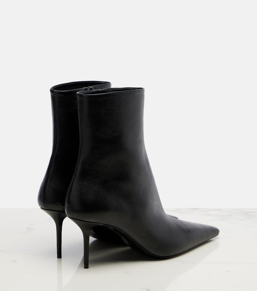 Saint Laurent Ashley leather ankle boots (Black) - Mid Heel Boots