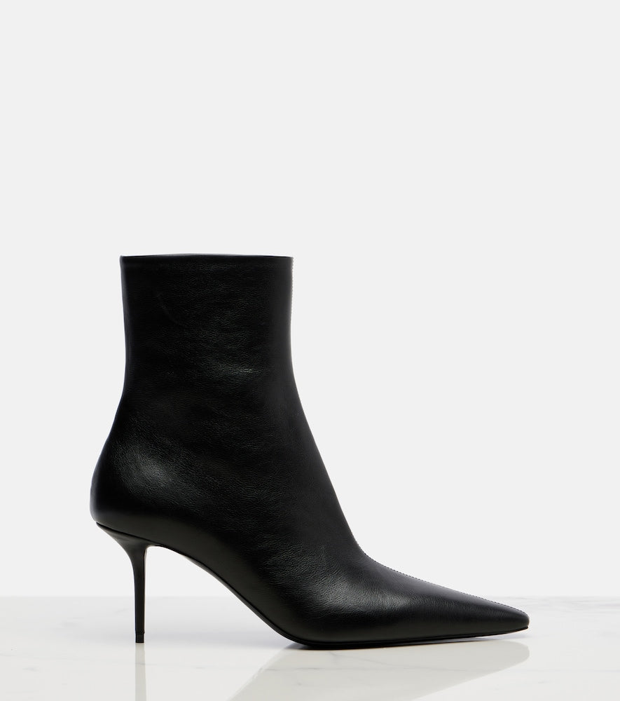 Saint Laurent Ashley leather ankle boots (Black) - Mid Heel Boots