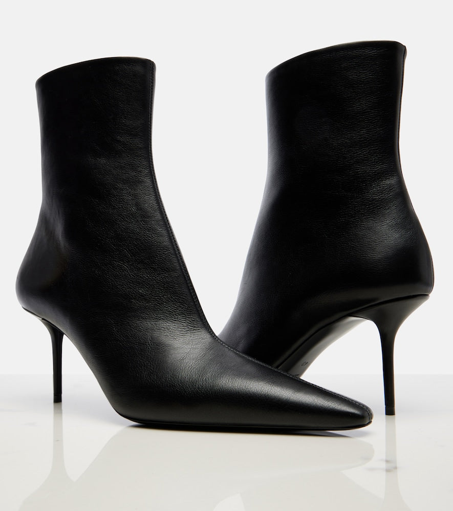Saint Laurent Ashley leather ankle boots (Black) - Mid Heel Boots