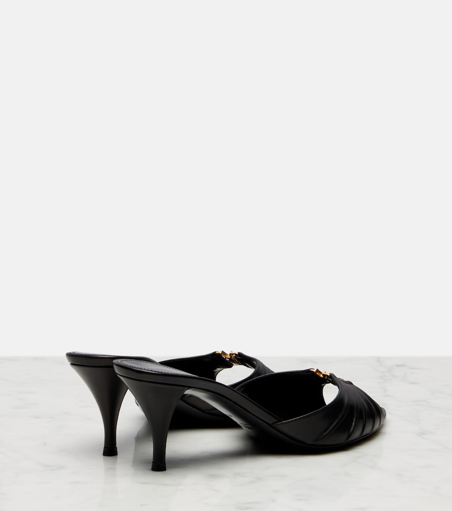 Saint Laurent Babylone 60 leather mules - Black Heeled Sandals