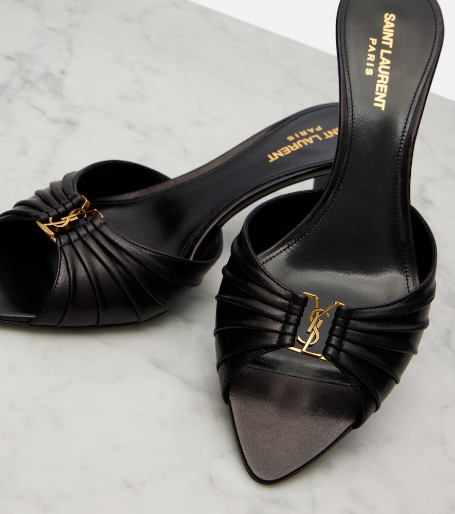 Saint Laurent Babylone 60 leather mules - Black Heeled Sandals