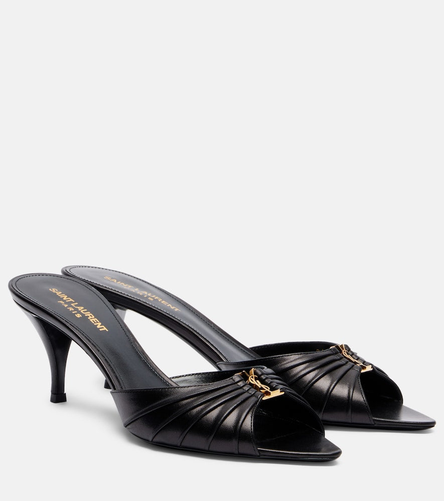 Saint Laurent Babylone 60 leather mules - Black Heeled Sandals