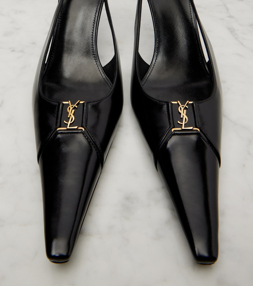 Saint Laurent Babylone Breteuil 75 slingback pumps - Black Mid Heel Pumps