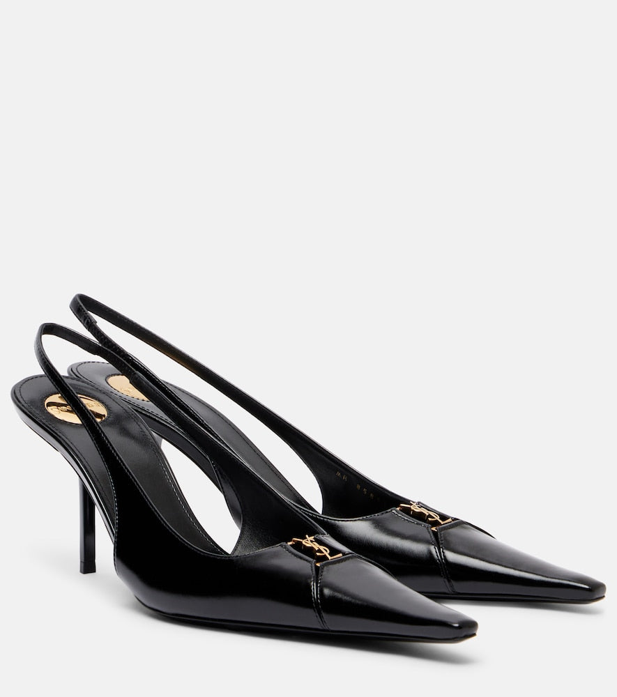 Saint Laurent Babylone Breteuil 75 slingback pumps - Black Mid Heel Pumps