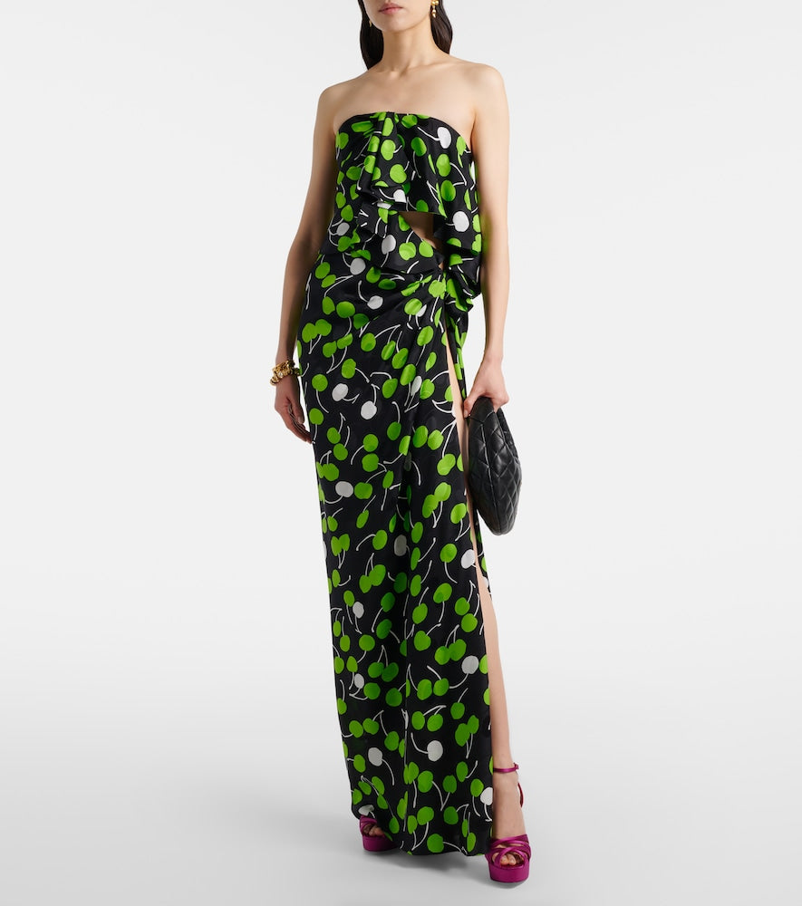 Saint Laurent Chandelle crepe satin sandals (Purple) - Heeled Sandals