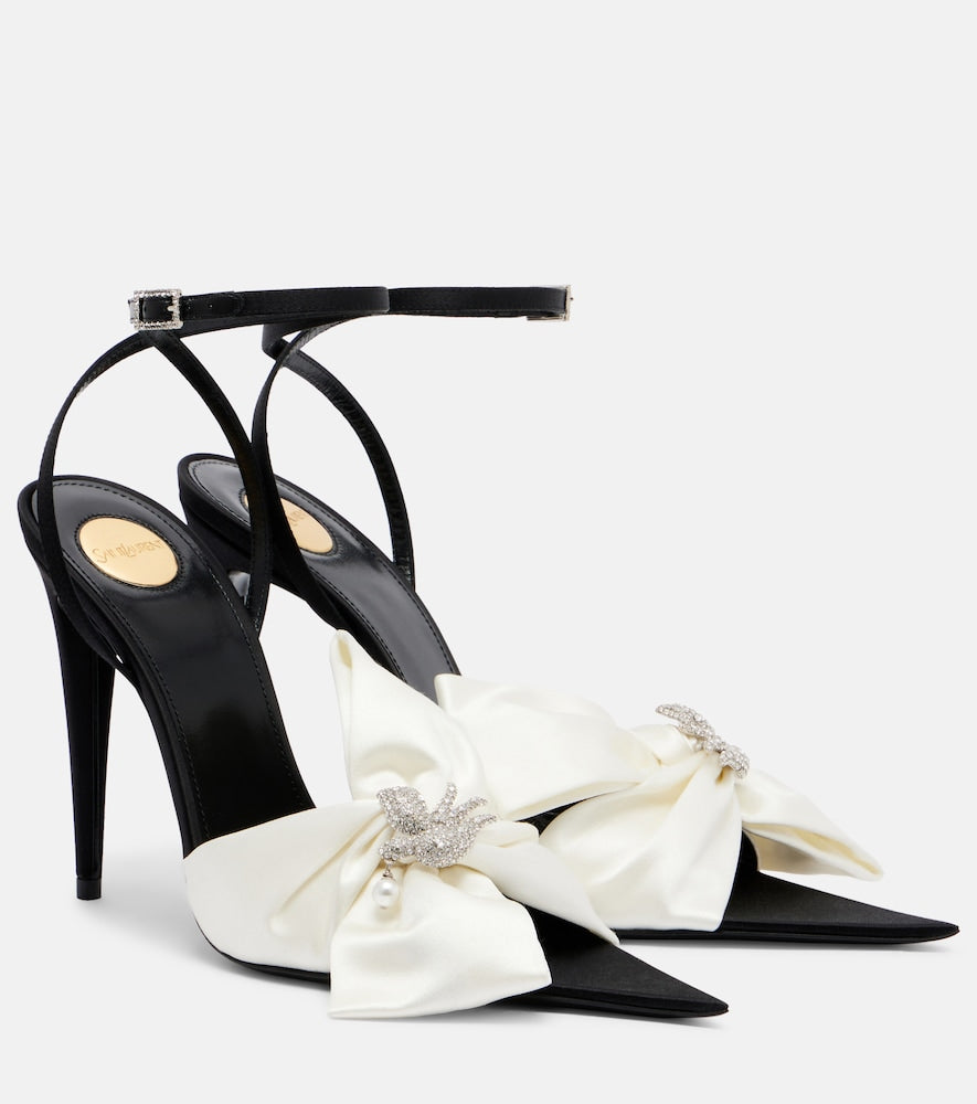 Saint Laurent Dove embellished sandals - Black High-Heel Sandals