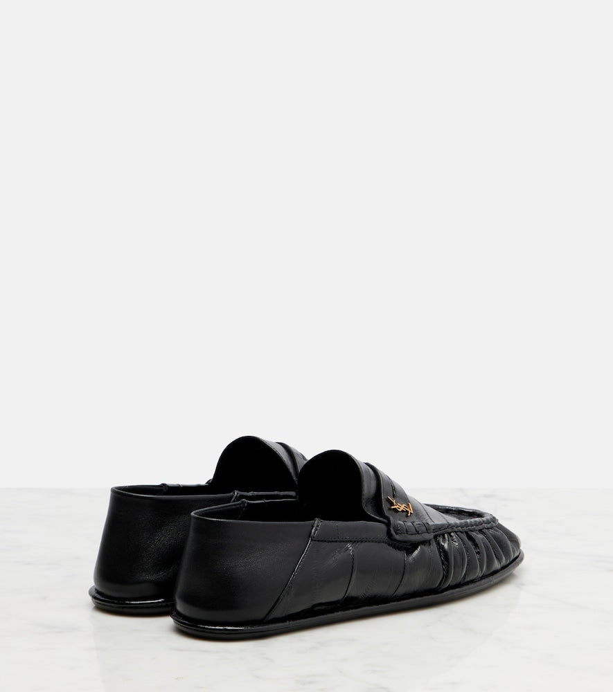 Saint Laurent Eel leather penny loafers in Black - Loafers