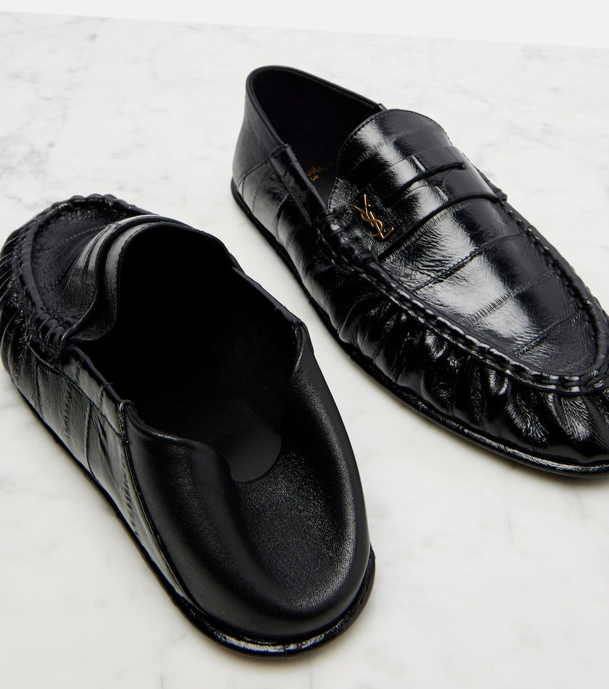Saint Laurent Eel leather penny loafers in Black - Loafers