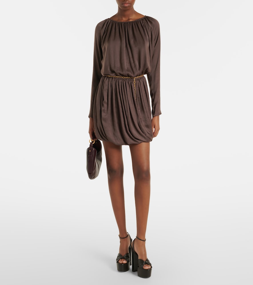 Brown Saint Laurent Franciane 105 leather platform sandals - Heeled Sandals