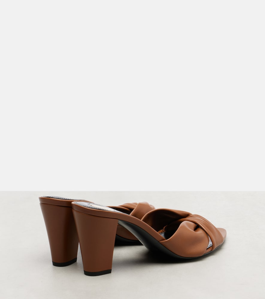 Brown Saint Laurent Franciane 75 leather mules - Heeled Sandals