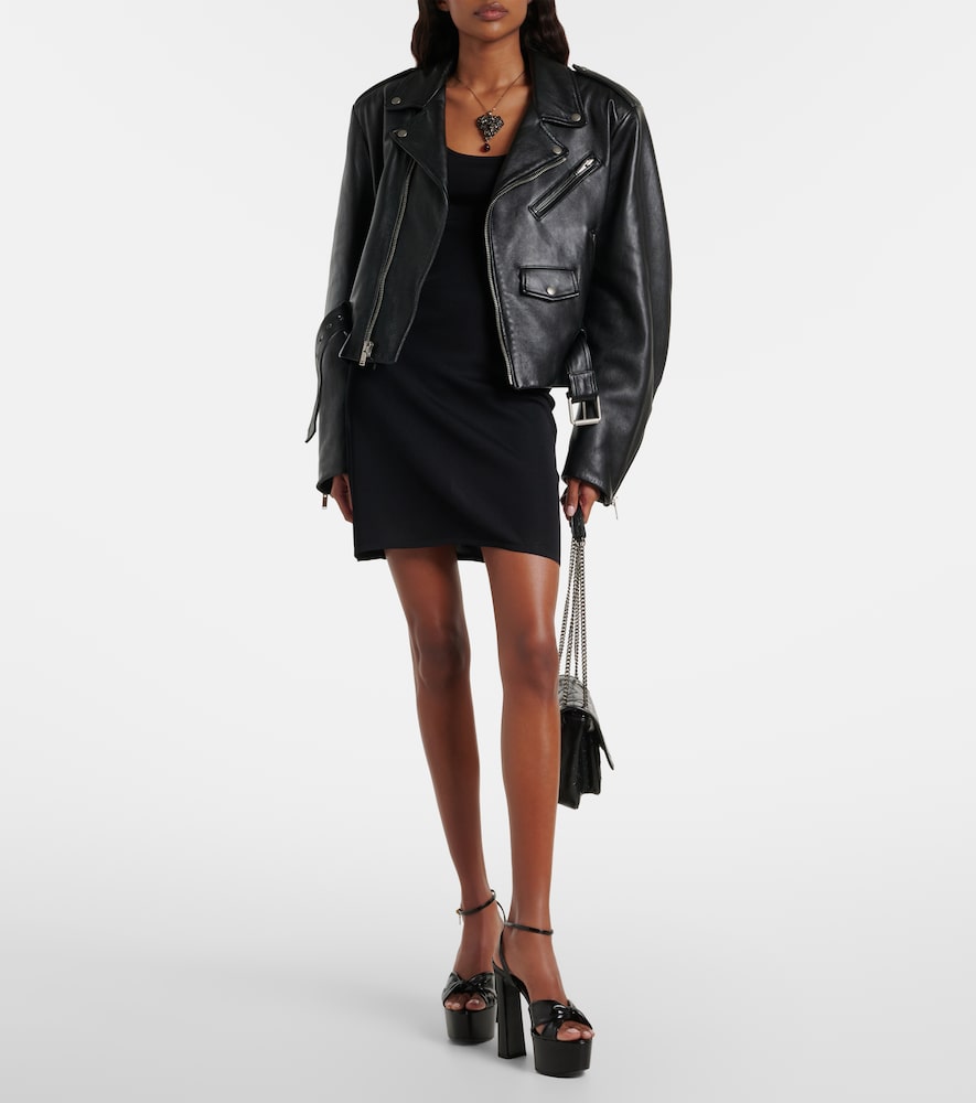 Saint Laurent Franciane leather platform sandals - Black Heeled Sandals
