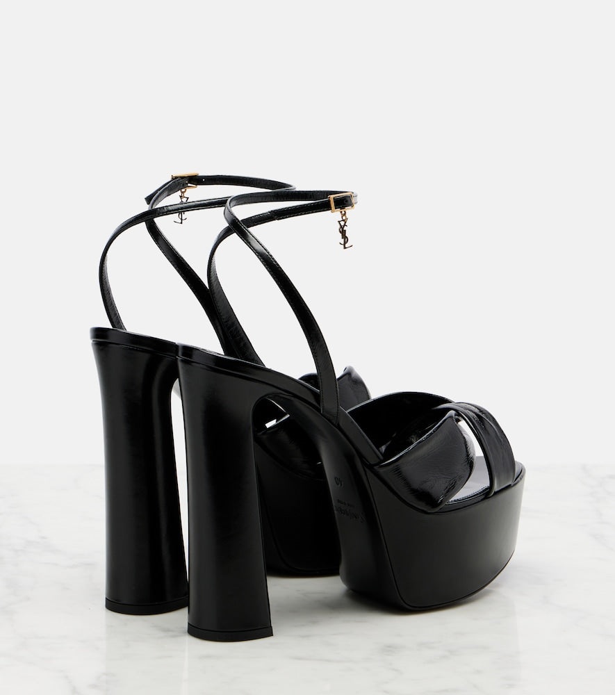 Saint Laurent Franciane leather platform sandals - Black Heeled Sandals