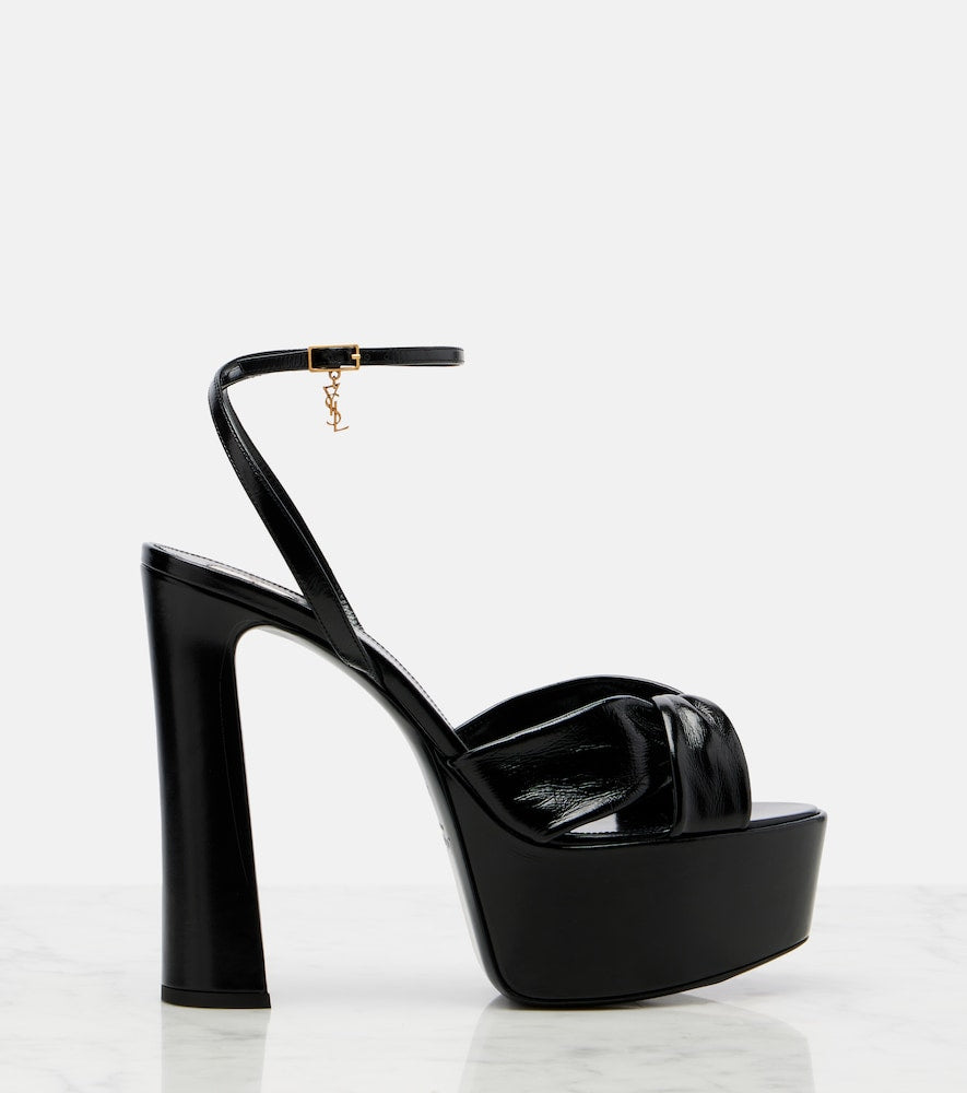 Saint Laurent Franciane leather platform sandals - Black Heeled Sandals