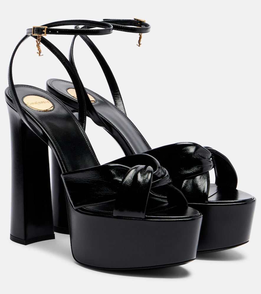 Saint Laurent Franciane leather platform sandals - Black Heeled Sandals