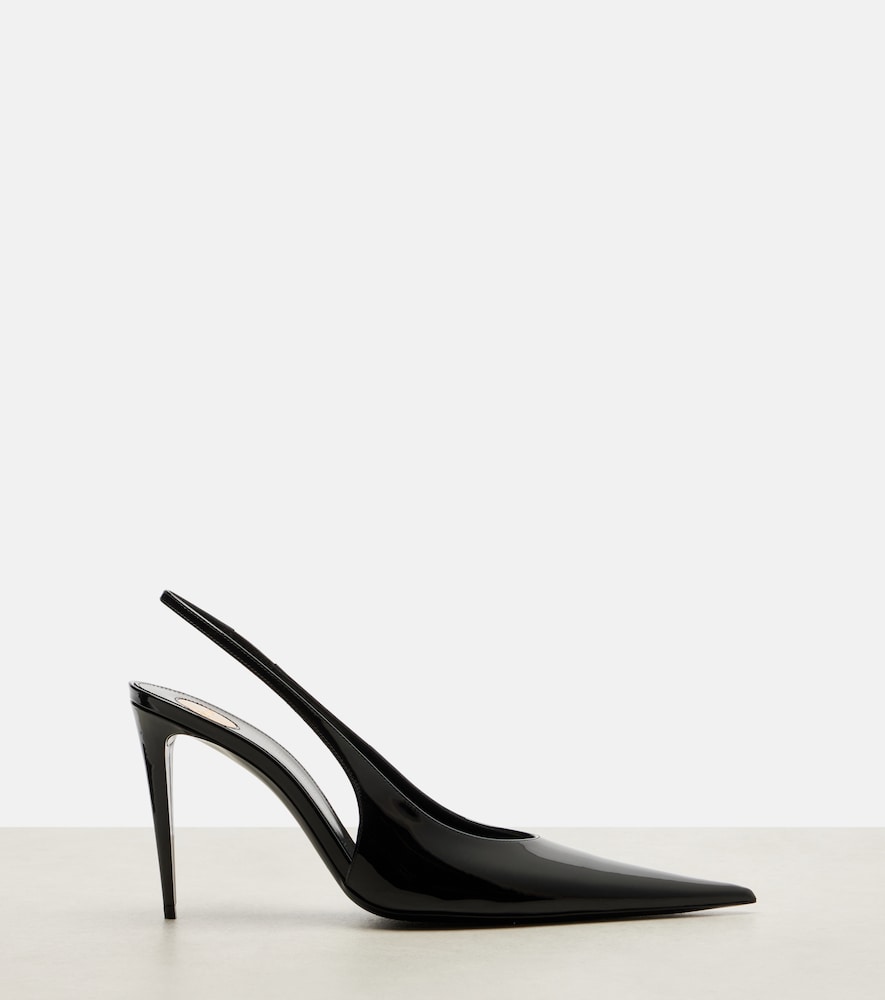 Saint Laurent Guermantes 95 patent leather slingback pumps - Black High-Heel Pumps