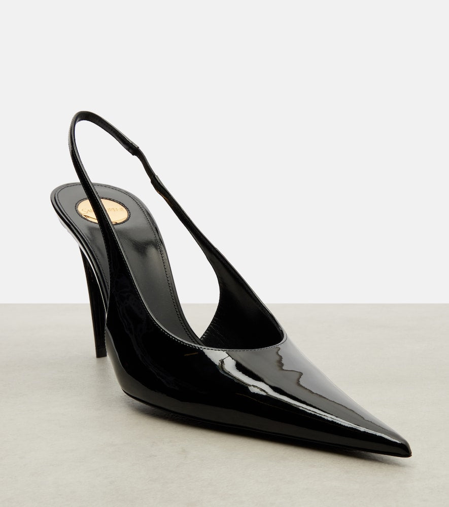 Saint Laurent Guermantes 95 patent leather slingback pumps - Black High-Heel Pumps