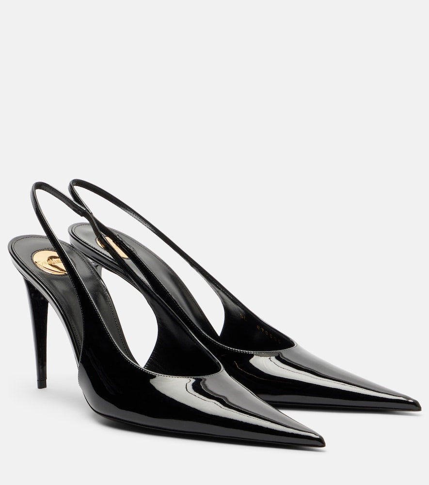 Saint Laurent Guermantes 95 patent leather slingback pumps - Black High-Heel Pumps