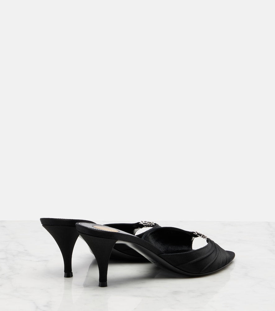 Saint Laurent Jerry 60 embellished crepe satin mules in Black - Heeled Sandals