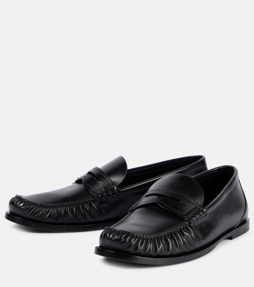 Black Saint Laurent Laurent leather penny loafers - Loafers