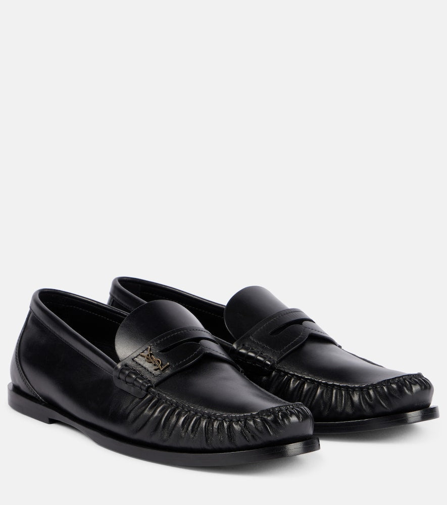 Black Saint Laurent Laurent leather penny loafers - Loafers