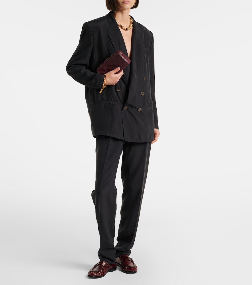 Saint Laurent Le Loafer eel leather penny loafers - Burgundy Loafers