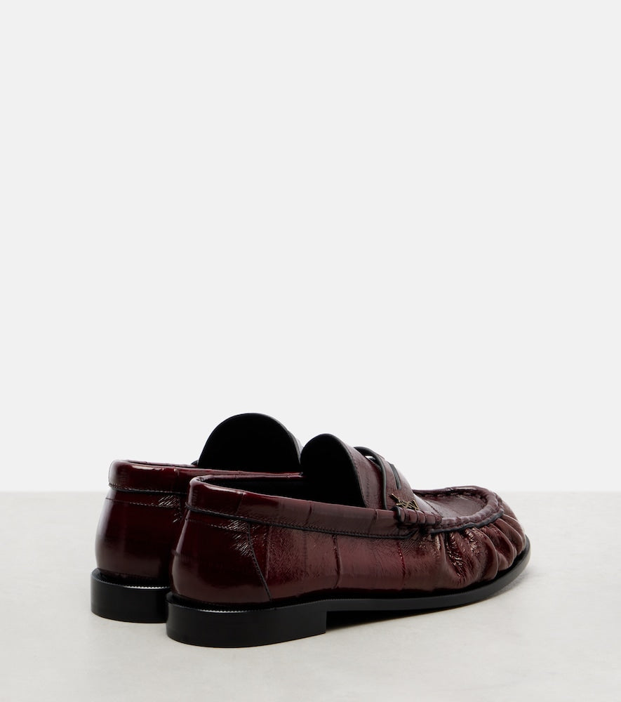 Saint Laurent Le Loafer eel leather penny loafers - Burgundy Loafers