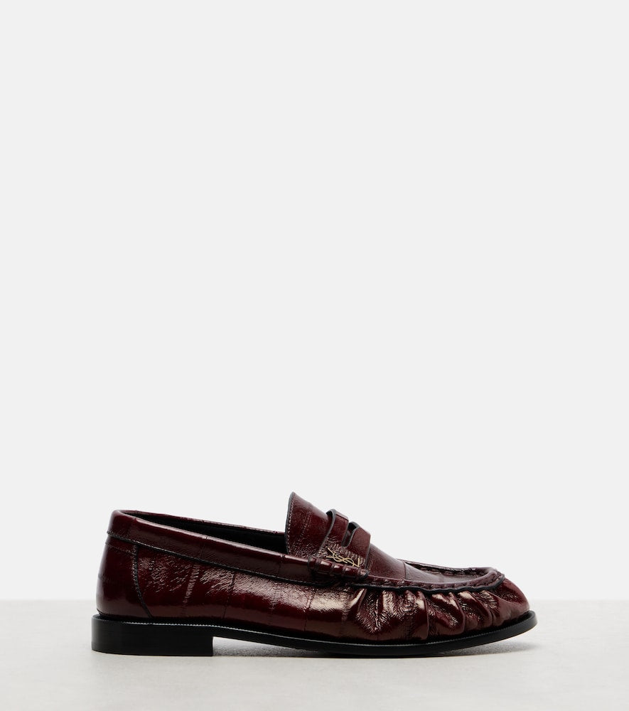 Saint Laurent Le Loafer eel leather penny loafers - Burgundy Loafers