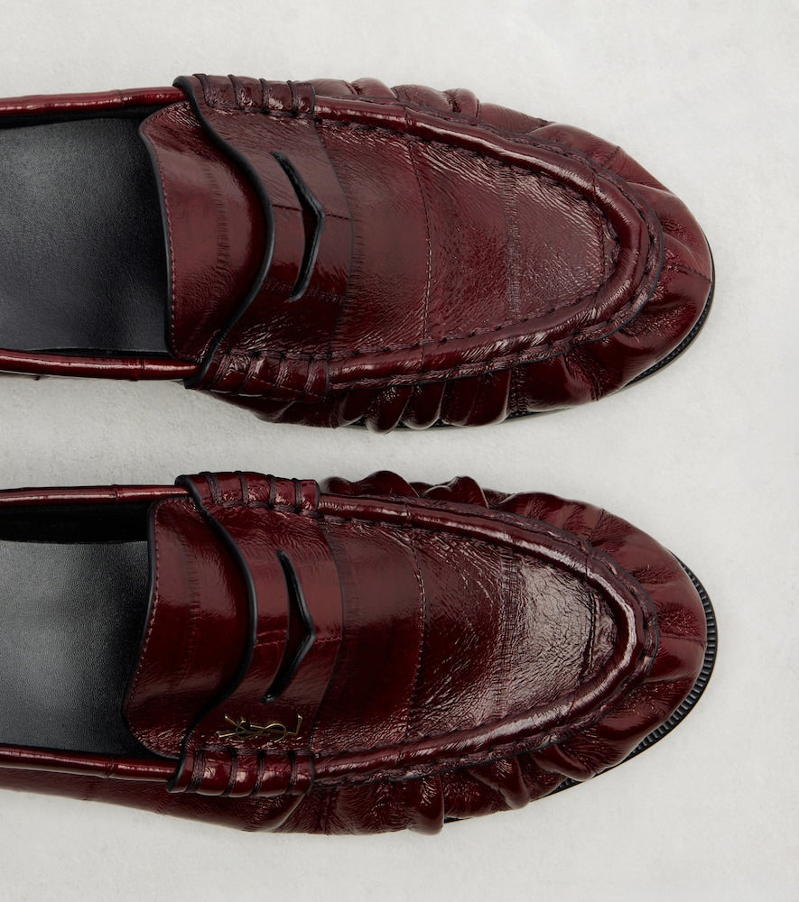 Saint Laurent Le Loafer eel leather penny loafers - Burgundy Loafers