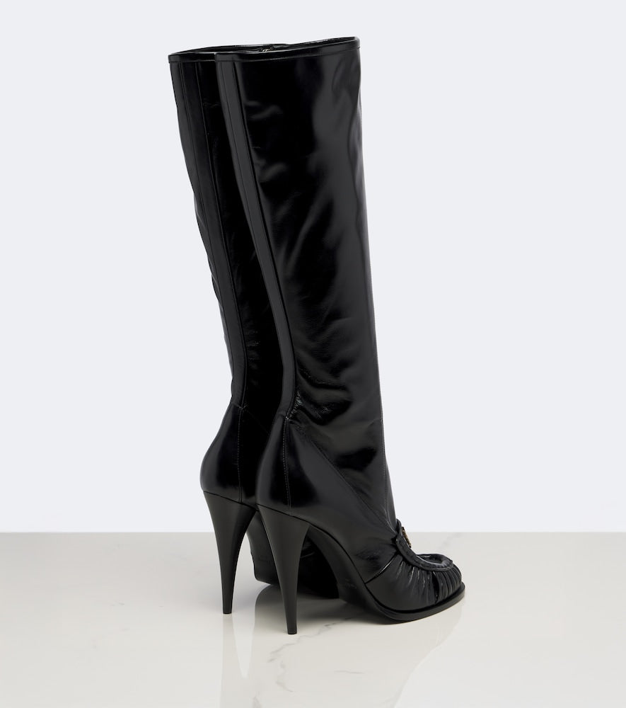 Saint Laurent Le Loafer leather knee-high boots - Black Knee-high Boots