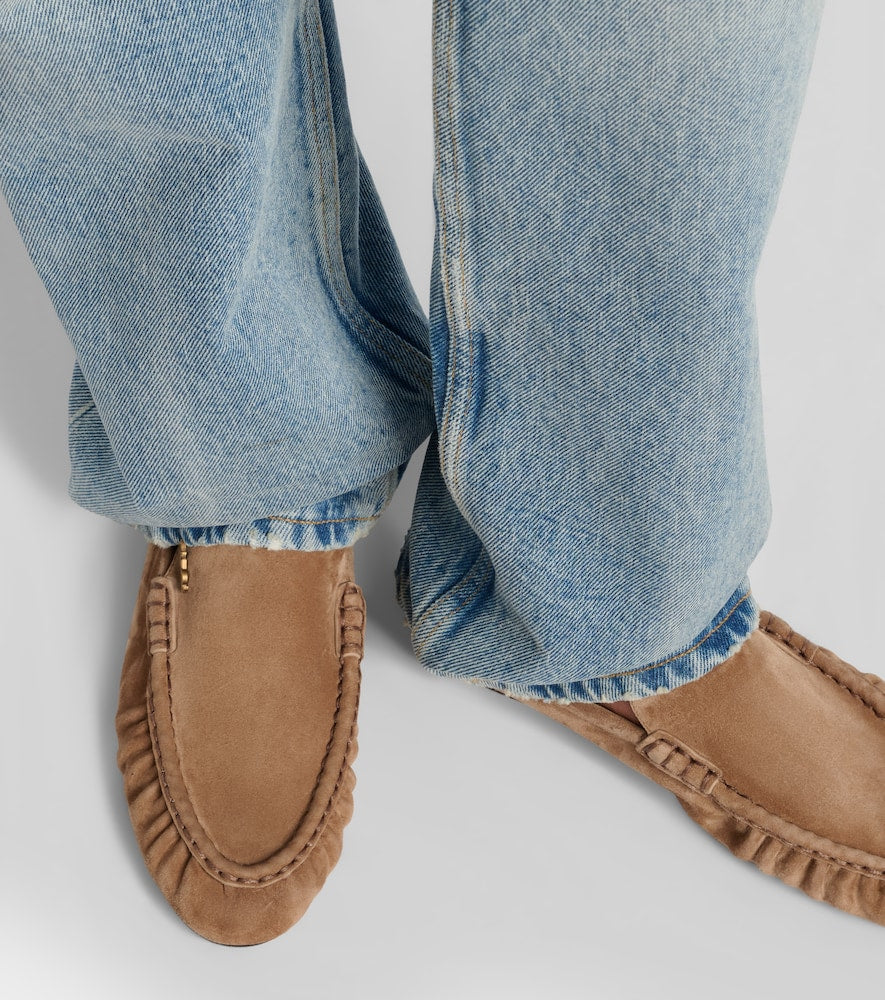 Beige Saint Laurent Le Loafer suede mules - Mules