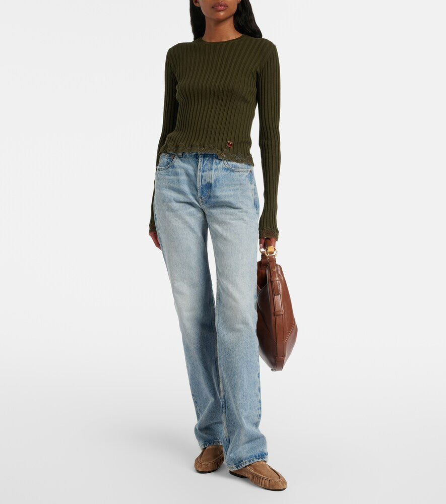 Beige Saint Laurent Le Loafer suede mules - Mules