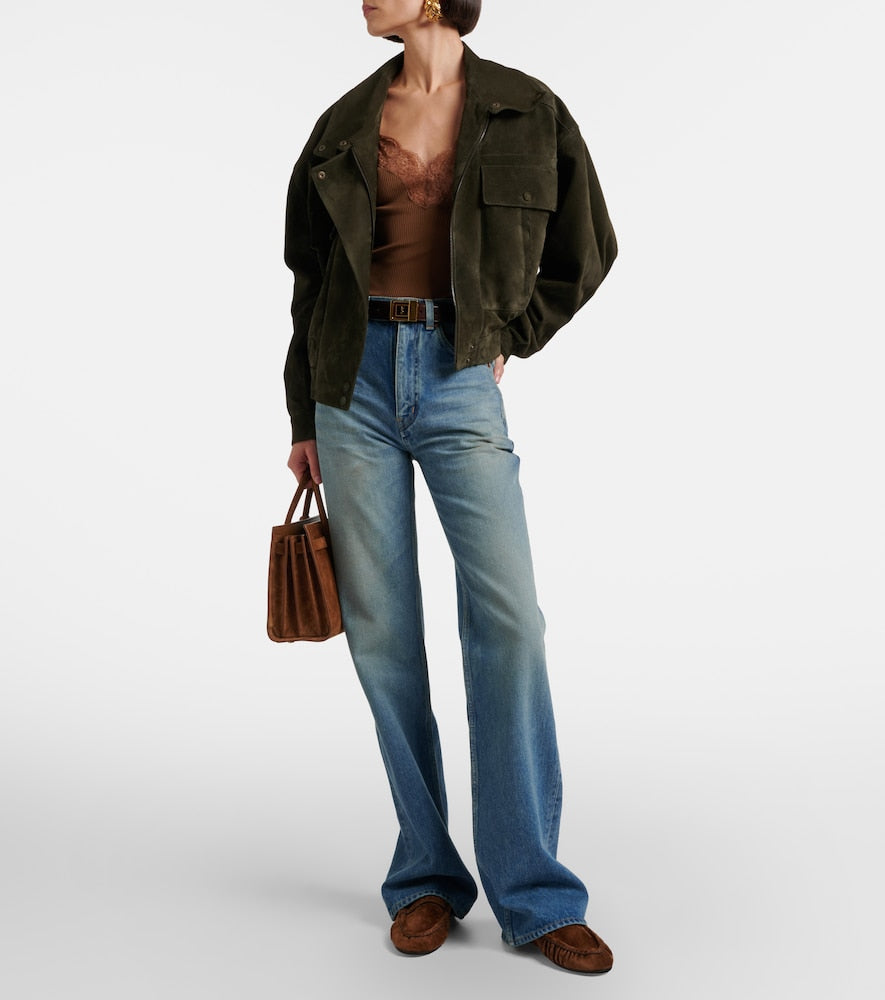 Saint Laurent Le Loafer suede mules in Brown - Mules