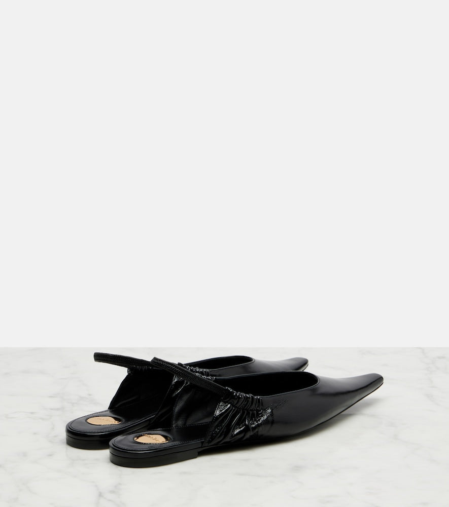 Saint Laurent Leather slingback flats in Black - Ballerina Flats