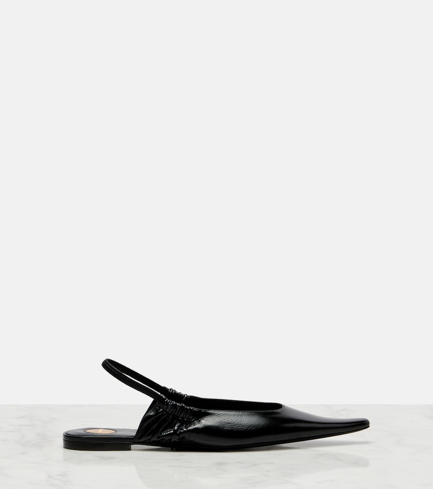 Saint Laurent Leather slingback flats in Black - Ballerina Flats