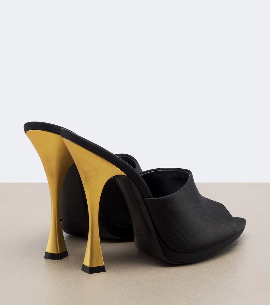 Black Saint Laurent Leon satin mules - Heeled Sandals