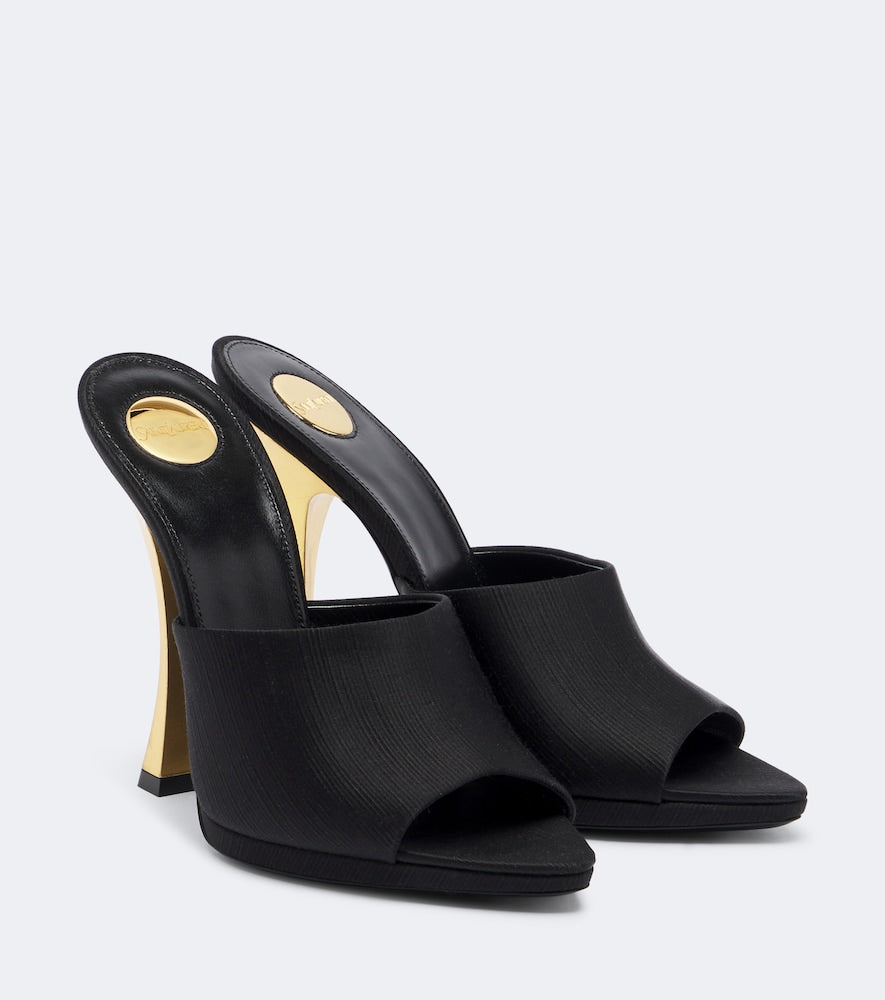 Black Saint Laurent Leon satin mules - Heeled Sandals