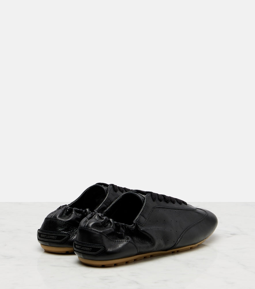 Saint Laurent Lewis leather sneakers in Black - Low-Top Sneakers