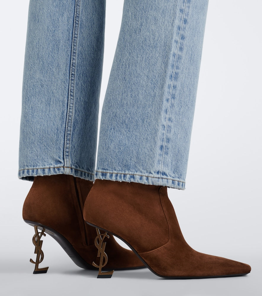 Saint Laurent Opyum suede ankle boots (Brown) - Ankle Boots