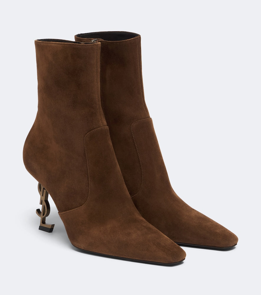 Saint Laurent Opyum suede ankle boots (Brown) - Ankle Boots