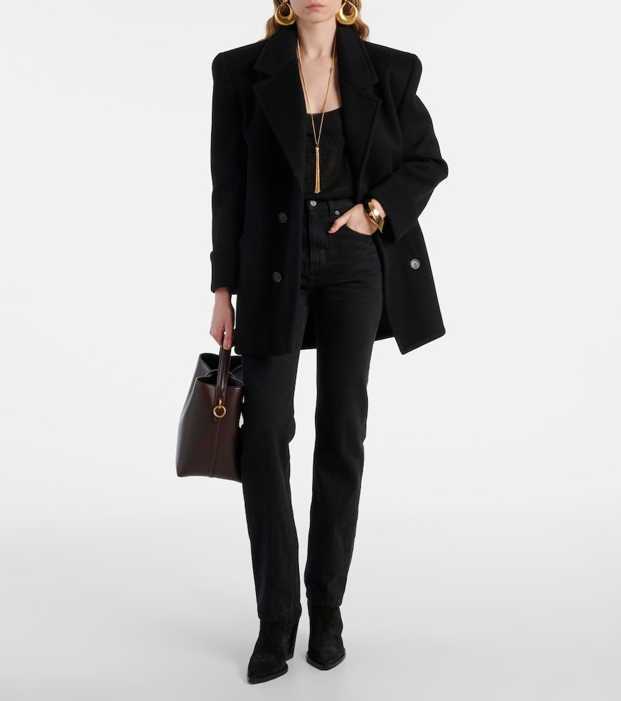 Black Saint Laurent Theo 95 suede ankle boots - Mid Heel Boots