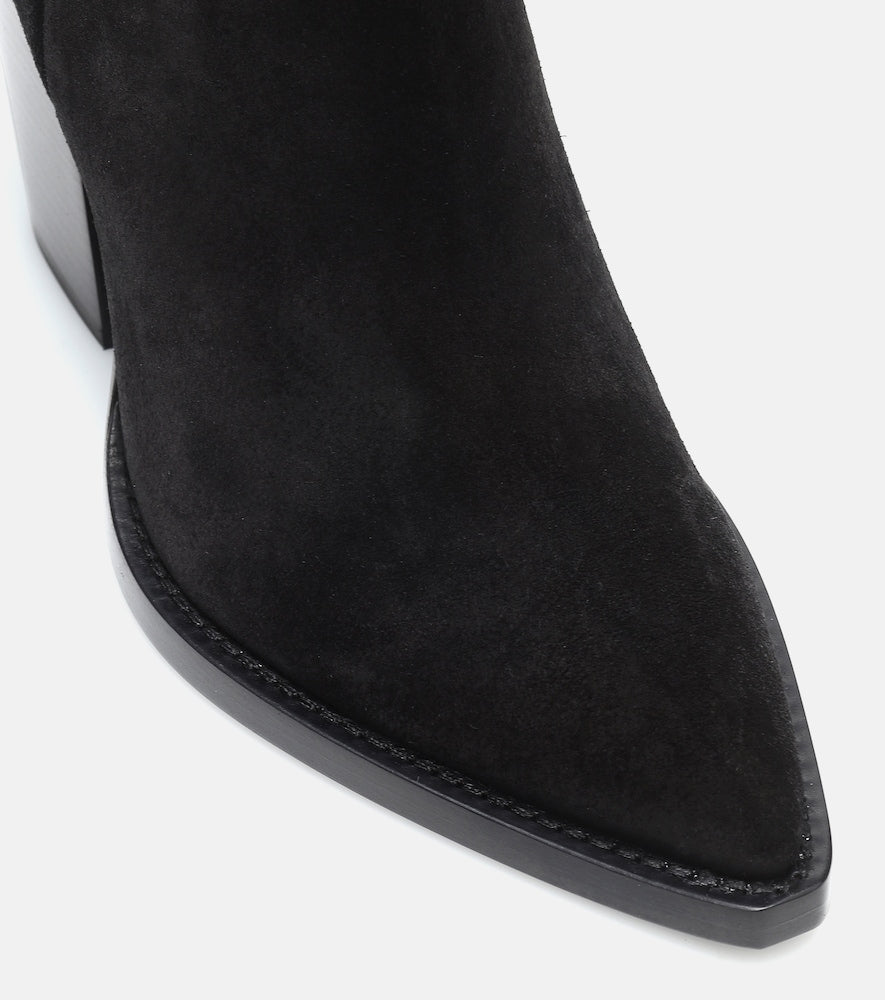 Black Saint Laurent Theo 95 suede ankle boots - Mid Heel Boots