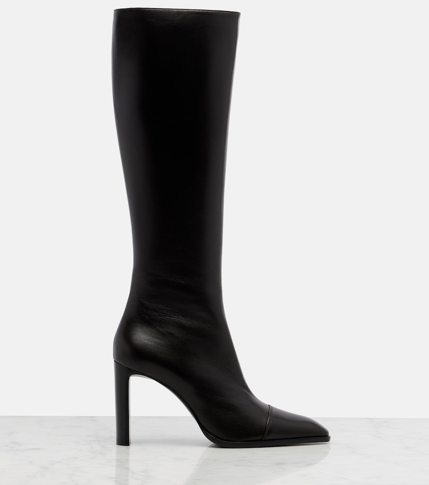 Saint Laurent Venetia leather knee-high boots in Brown - Knee-high Boots