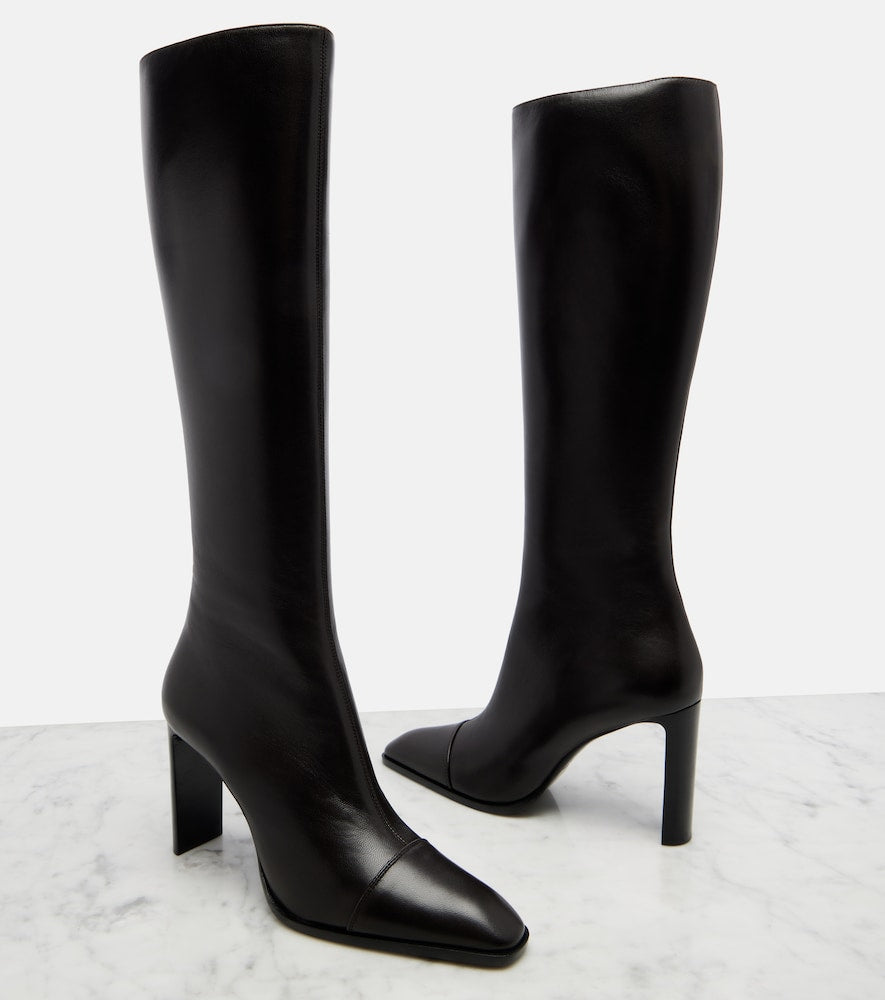 Saint Laurent Venetia leather knee-high boots in Brown - Knee-high Boots