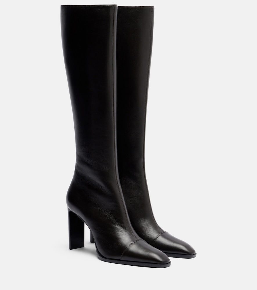 Saint Laurent Venetia leather knee-high boots in Brown - Knee-high Boots
