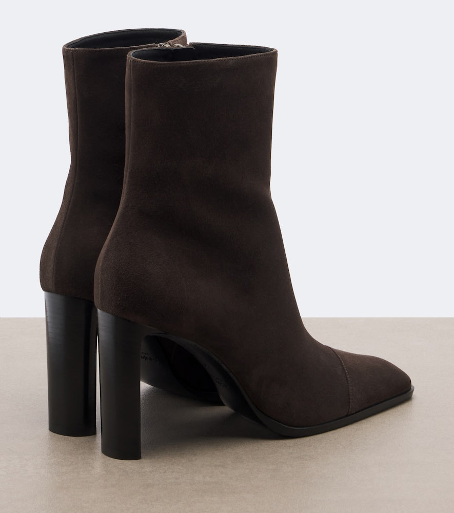 Saint Laurent Venetia suede ankle boots in Brown - High Heels