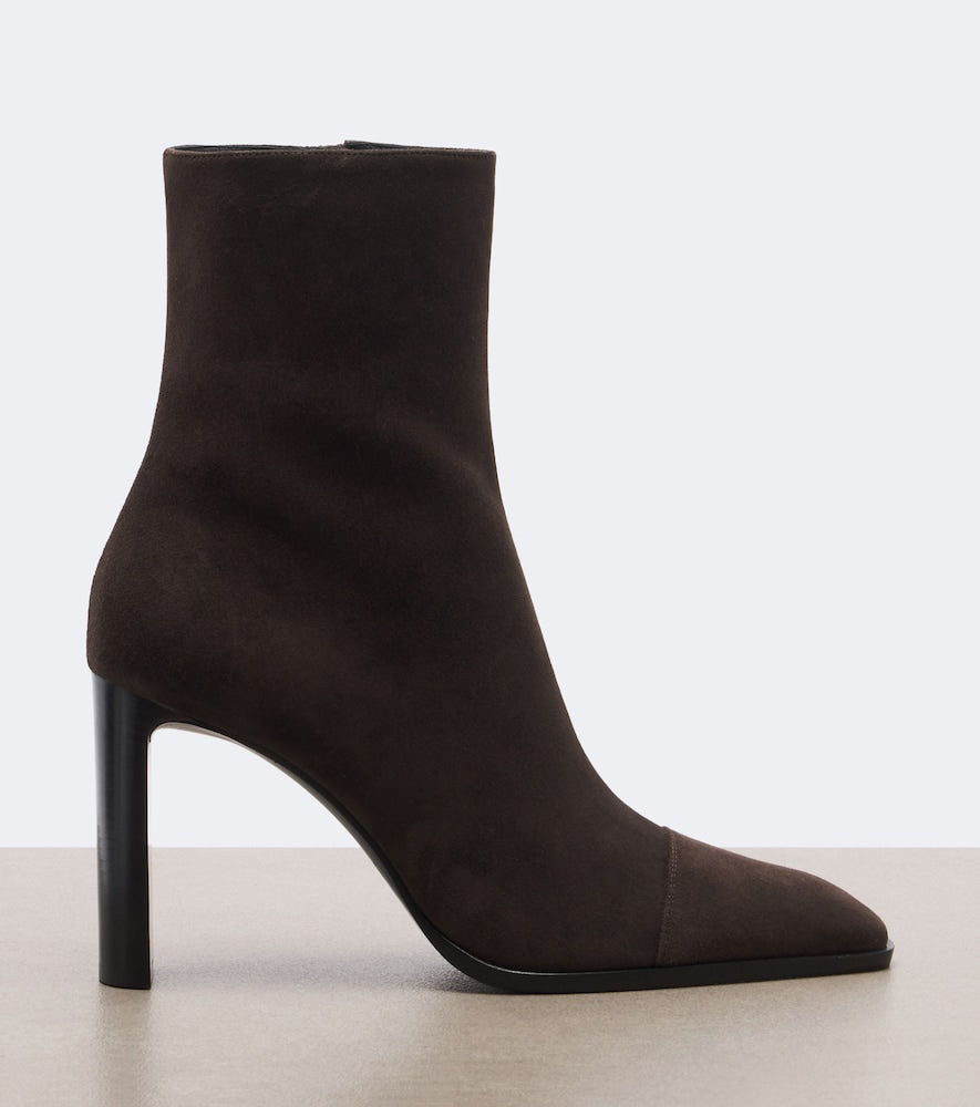 Saint Laurent Venetia suede ankle boots in Brown - High Heels