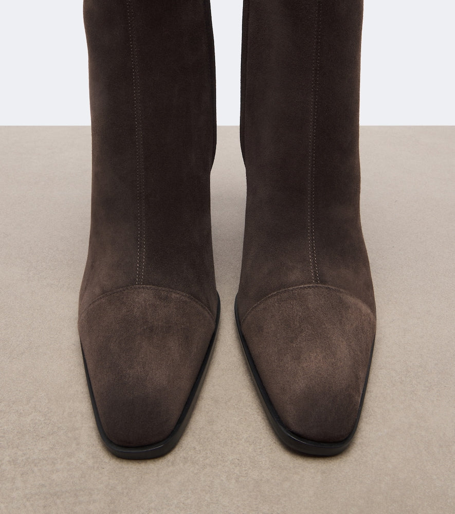 Saint Laurent Venetia suede ankle boots in Brown - High Heels